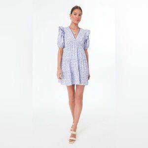 NWOT Tuckernuck Hyacinth House Lilac Floral Ric Rac Leonie Mini Dress, Size XS